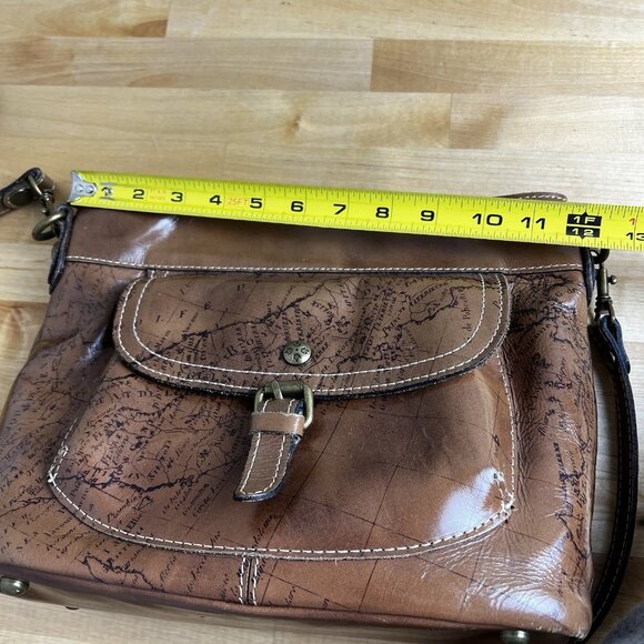 Patricia Nash Tuscania Leather Shoulder Bag Cross Body Purse Signature Map Print - Picture 14 of 15